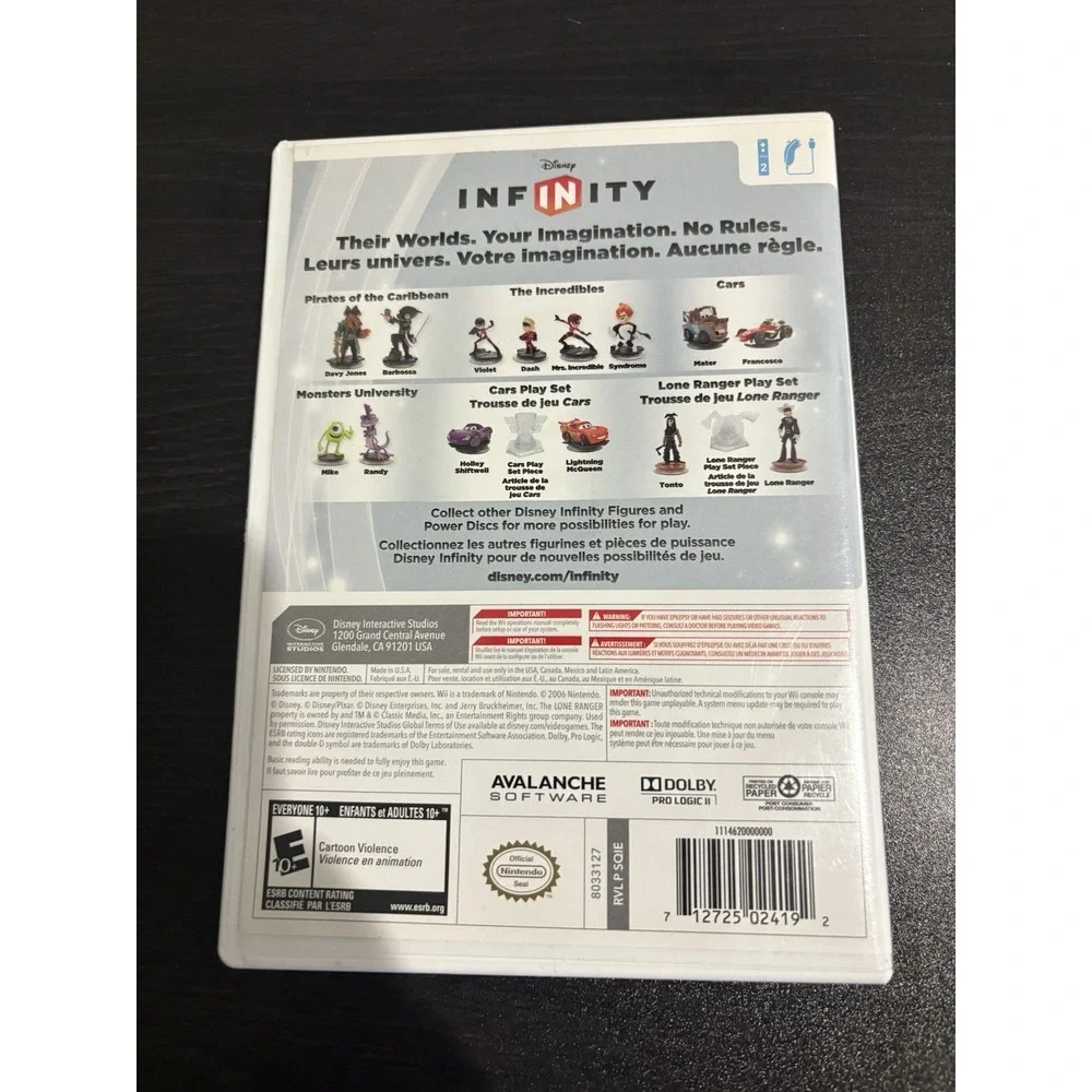 Disney Infinity - Nintendo Wii Game 2013 - Complete Tested CLEAN‎ DISC
